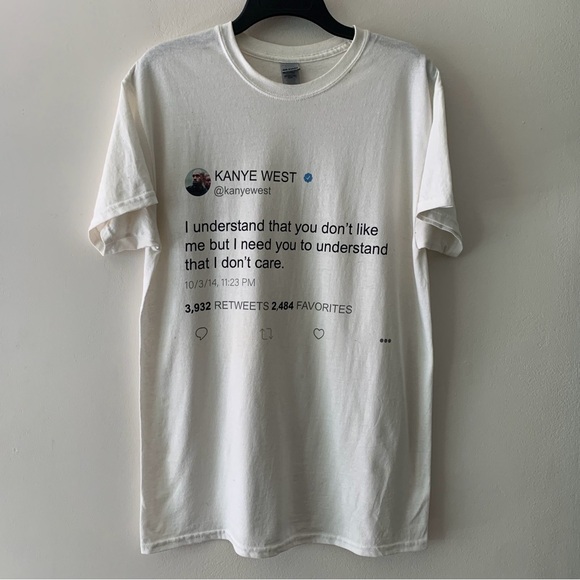 Kanye West Tweet Graphic White T-Shirt - Picture 2 of 3